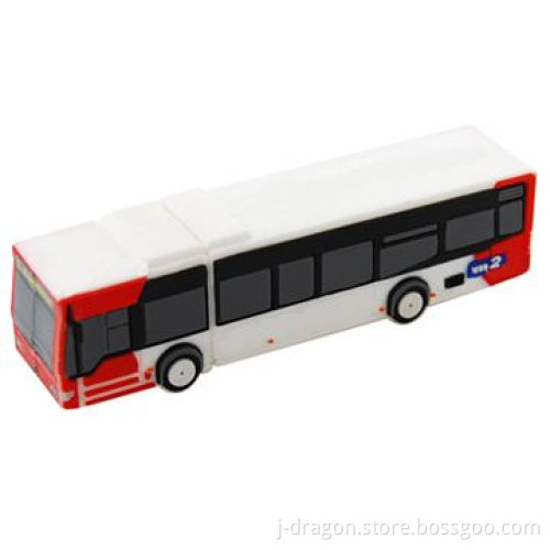3D Bus-shaped USB Flash Drive with Custom-made Storage, Full-color Logo and Data Pre-loading